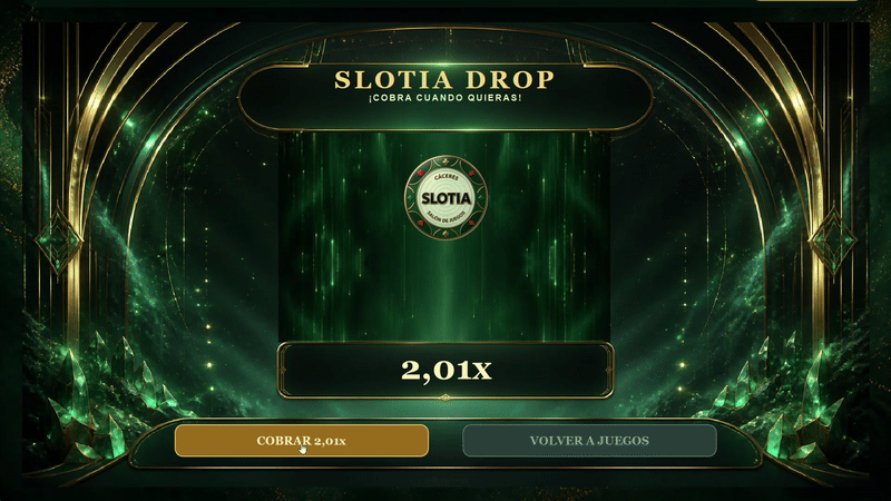 Demostración animada del juego Slotia Drop