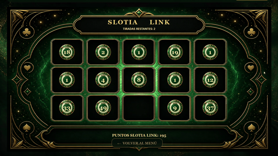 Demostración animada del juego Slotia Link